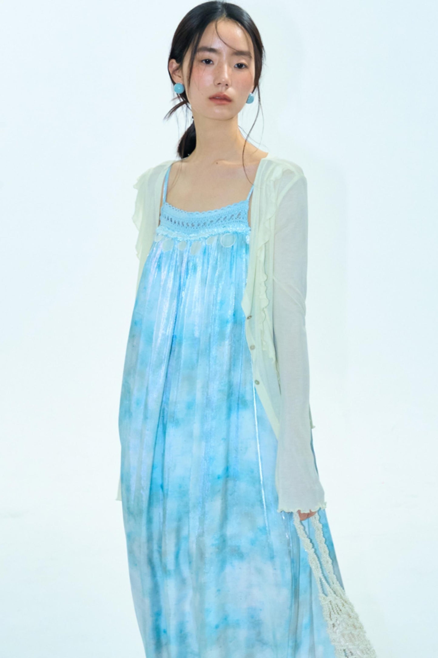 Blue Vacation Halter Dress