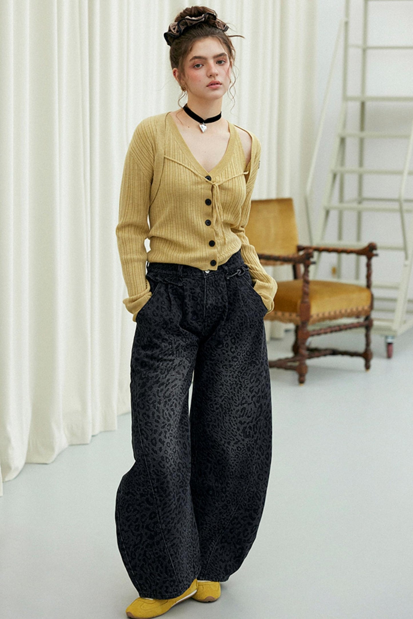 Wool Knit Cardigan Set-Up