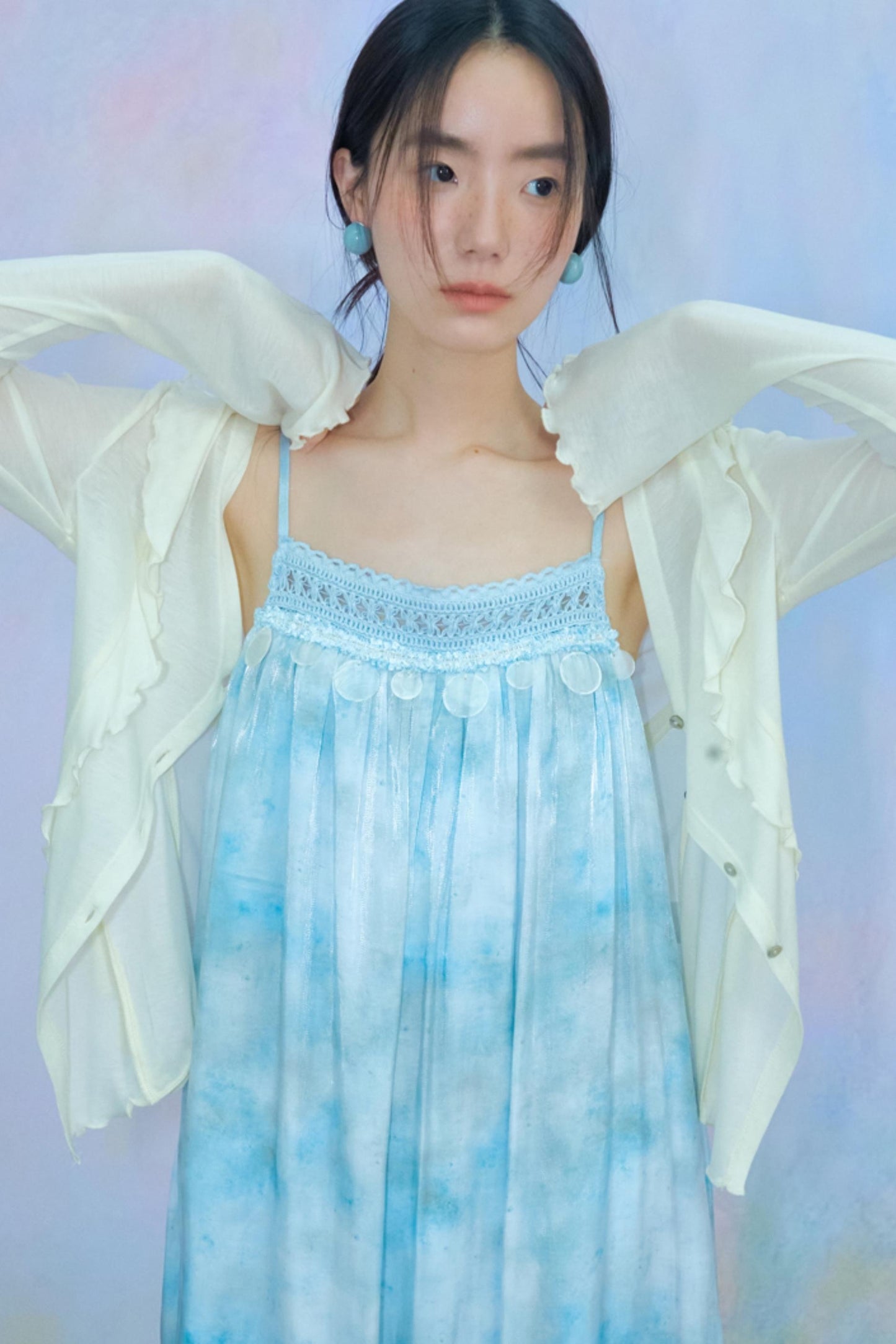 Blue Vacation Halter Dress