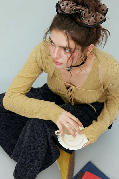 Wool Knit Cardigan Set-Up