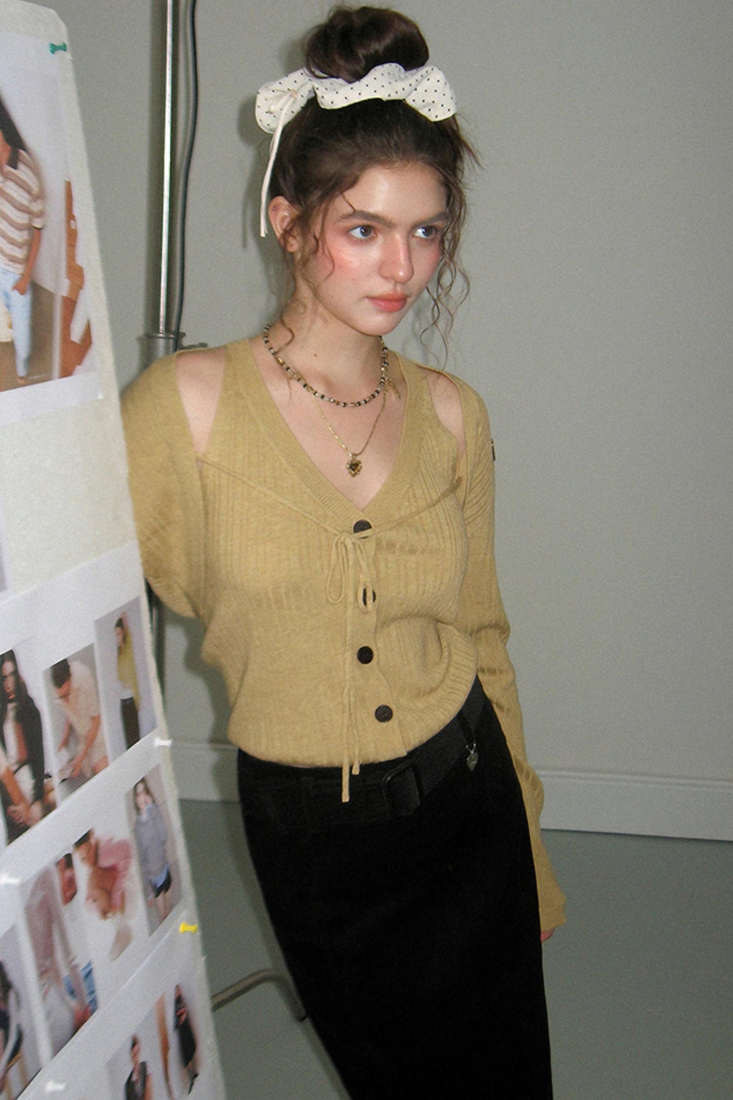 Wool Knit Cardigan Set-Up