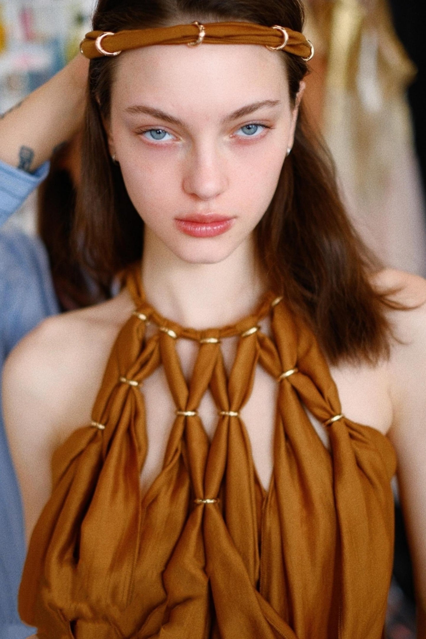 Wandering Caramel Halterneck Dress