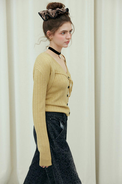 Wool Knit Cardigan Set-Up