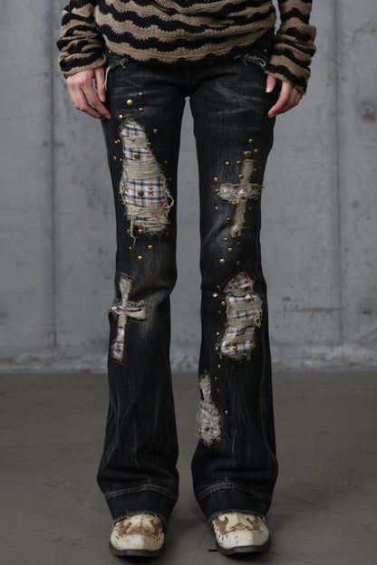 Distressed Straight Slim Jeans