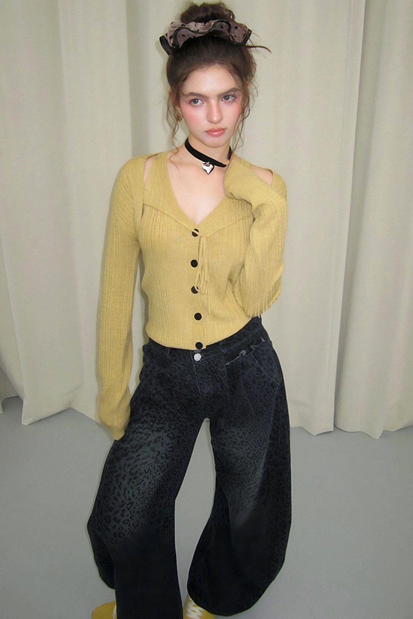 Wool Knit Cardigan Set-Up