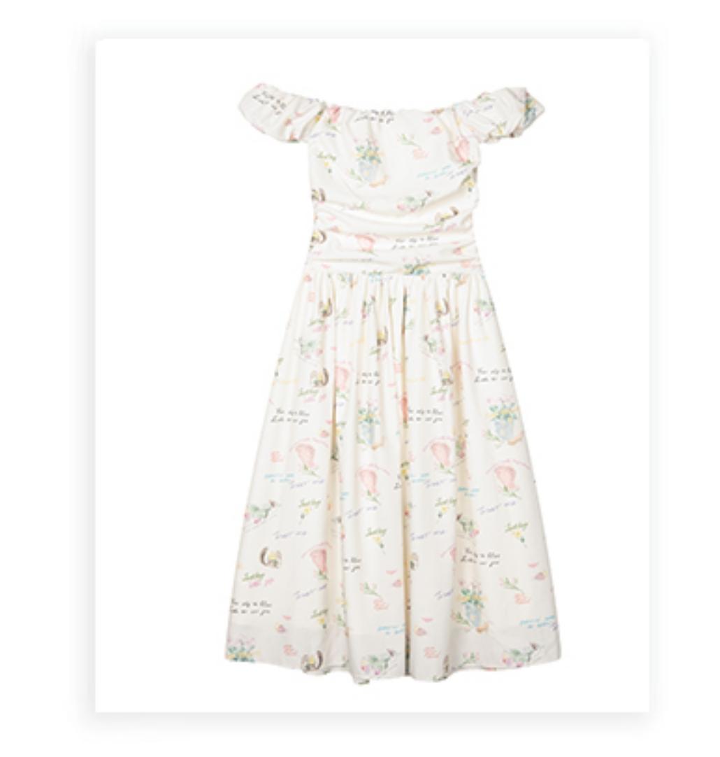 Pastel Lotus Neck-Tie Oriental Dress