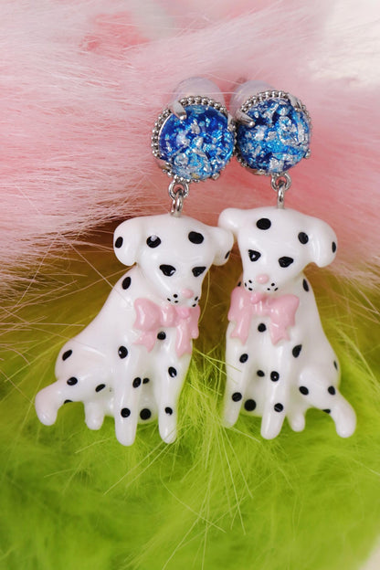 Dalmatian Silver Stud Earrings