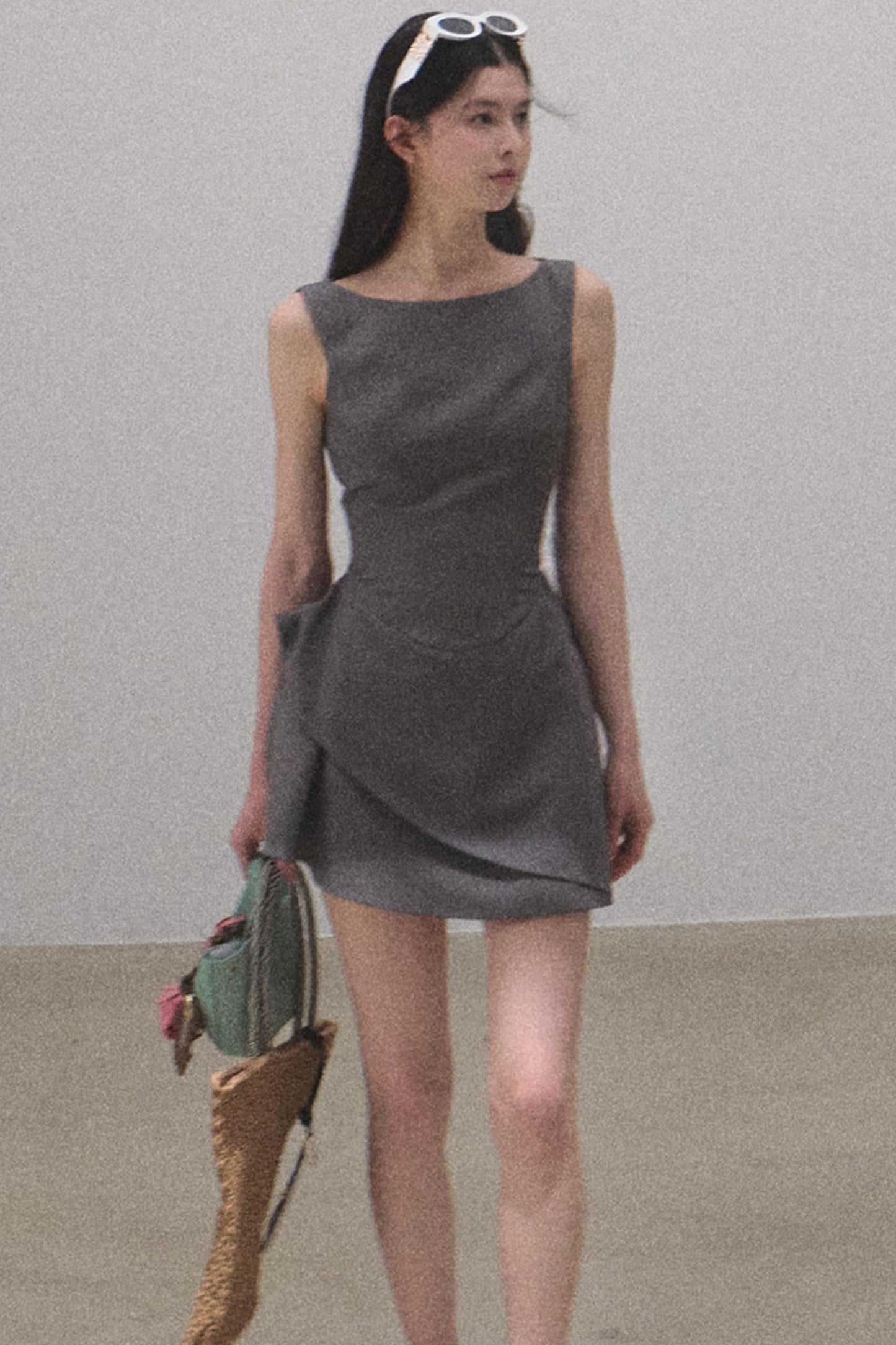 Detachable Collar Wool Dress