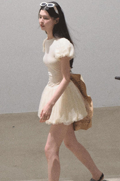 Sun-Kissed Bubble Yarn Dress