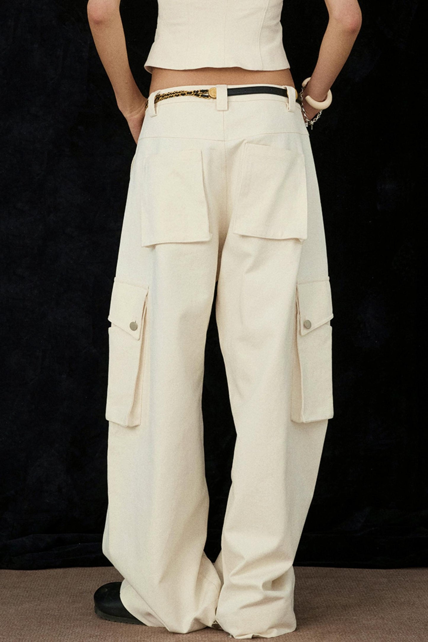 Ivory Wide-Leg Pants