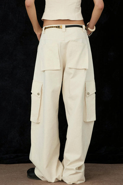 Ivory Wide-Leg Pants