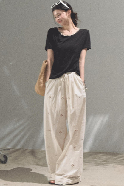 Self-Love Embroidered Summer Pants