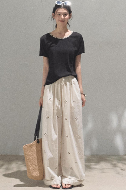 Self-Love Embroidered Summer Pants