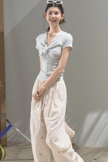 Self-Love Embroidered Summer Pants