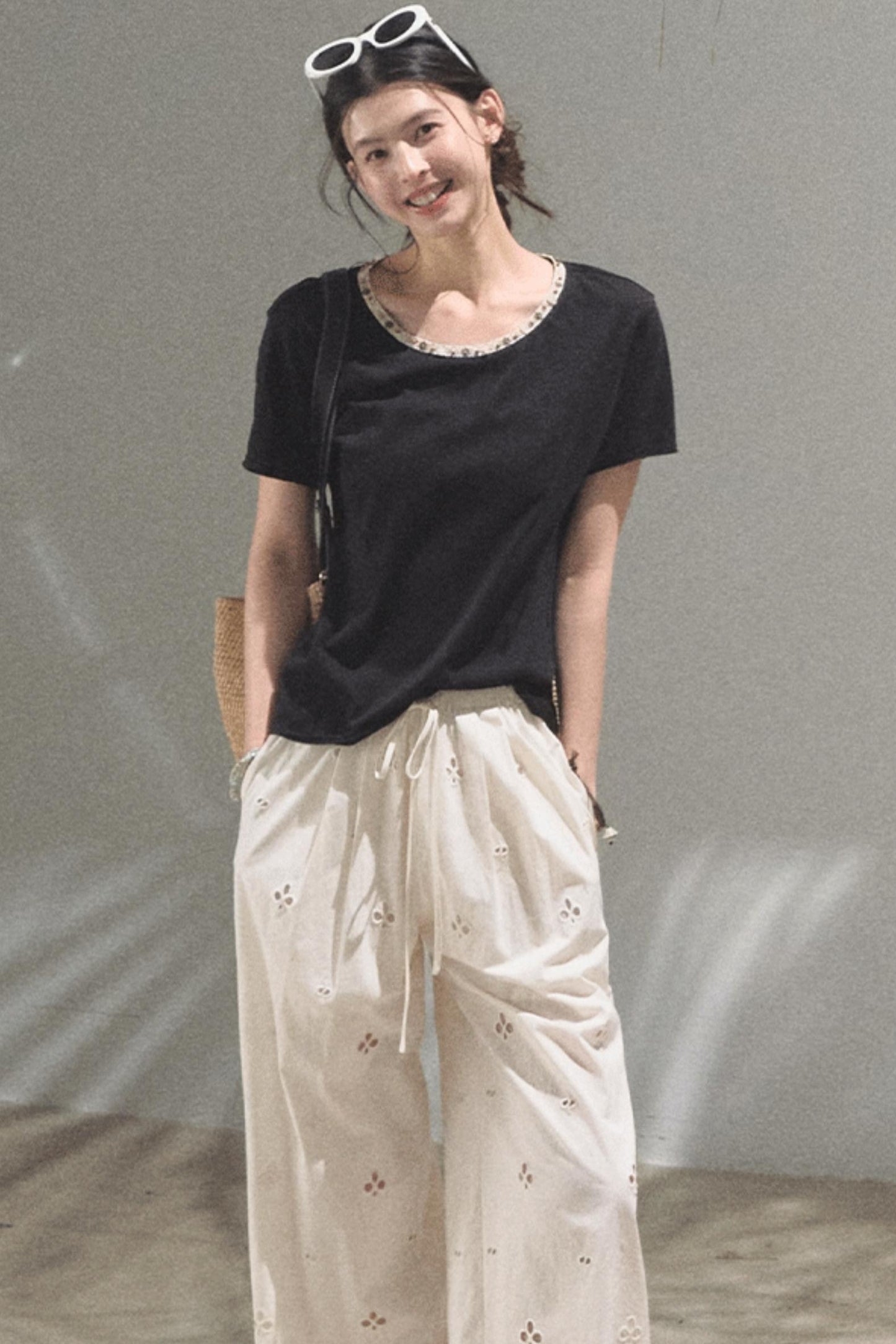 Self-Love Embroidered Summer Pants