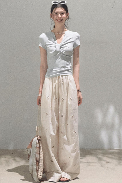 Self-Love Embroidered Summer Pants