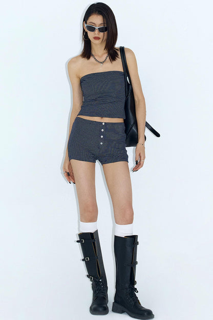 Slimming Striped Yoga Set with Shorts Set-Up