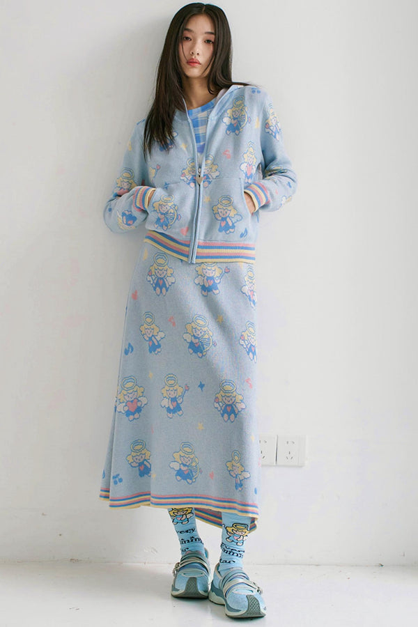 Cherub Blue Knit Jacket Set-Up