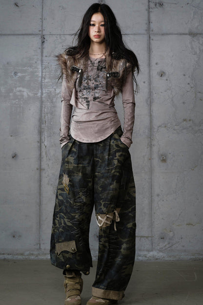 Vintage Distressed Long Sleeve Knitted Base Layer