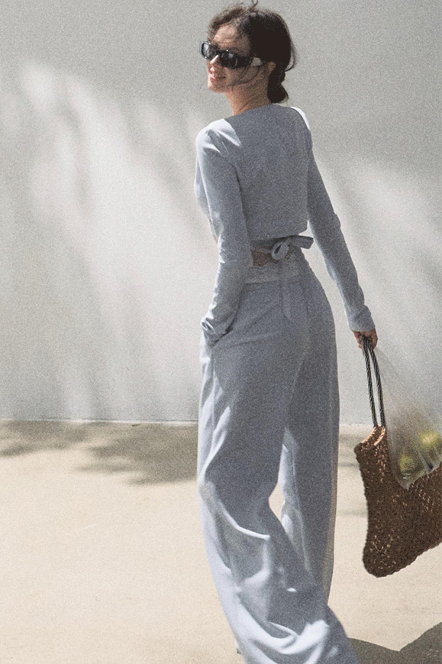 Cotton V-Neck Wide Leg Set-Up