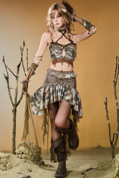 Gilded Snake Low-Waisted Skirt