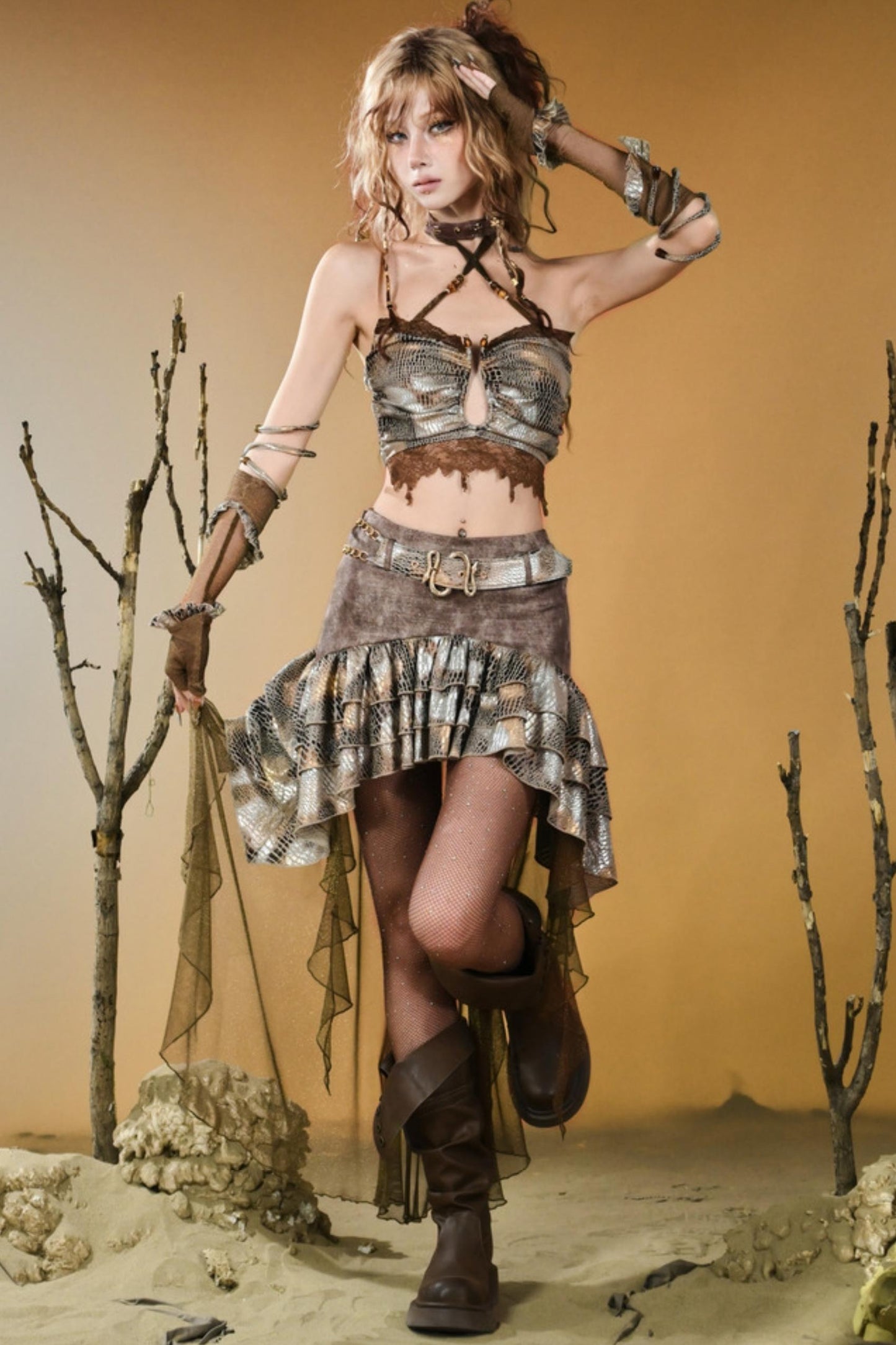 Gilded Snake Halterneck Top