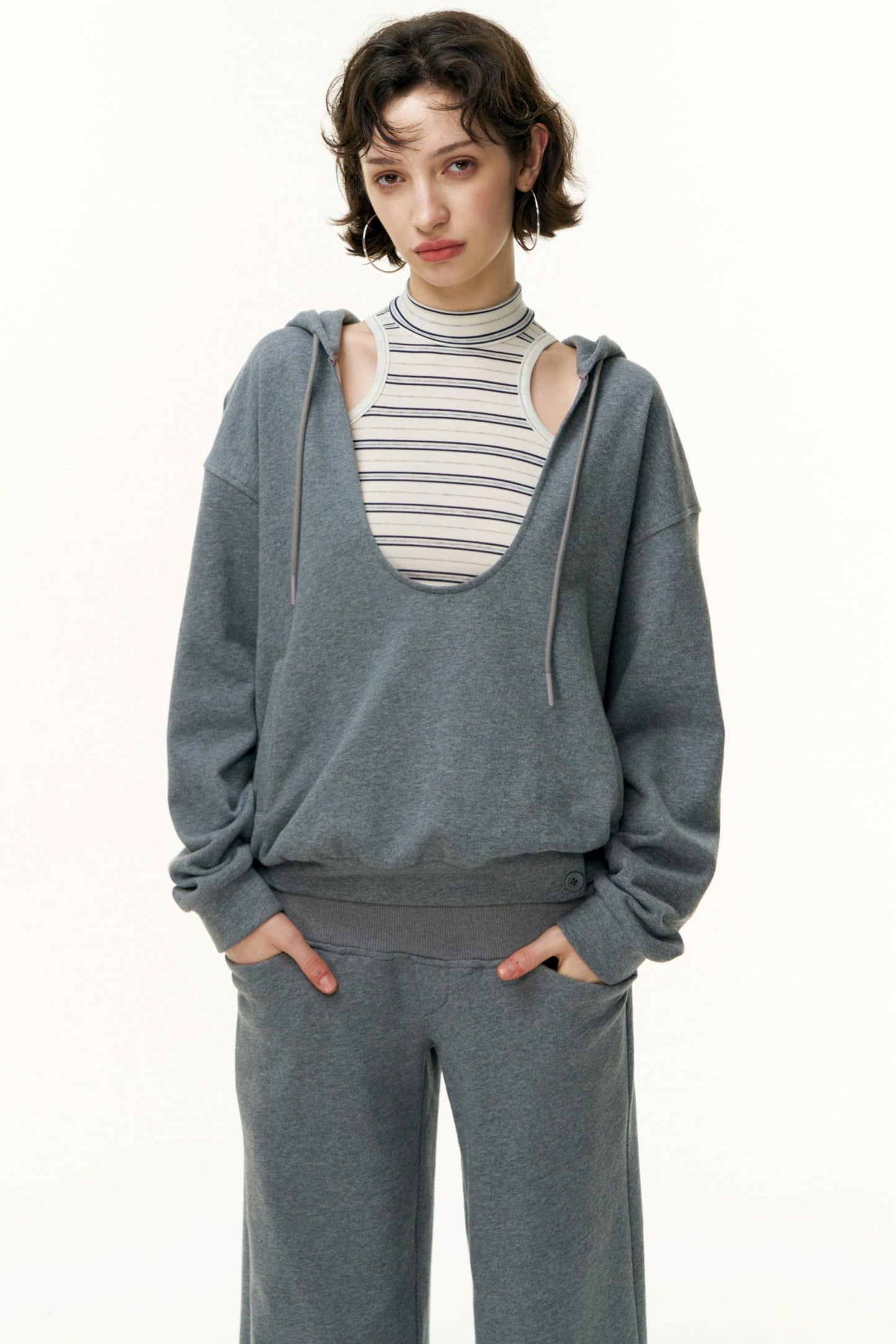 Layered Cotton Sweatshirt Set-Up