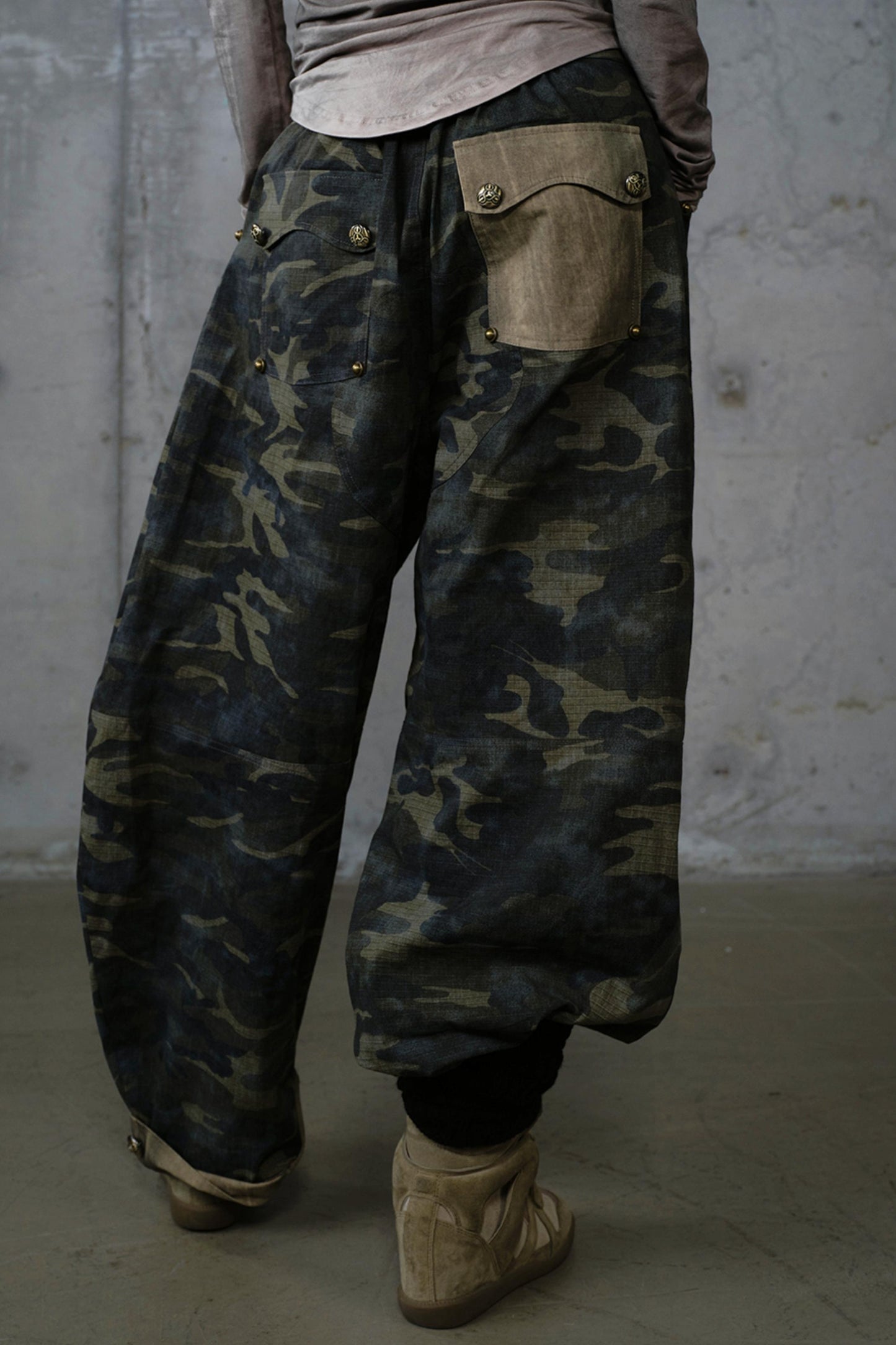 Heavy Industry Embroidery Camouflage Trousers