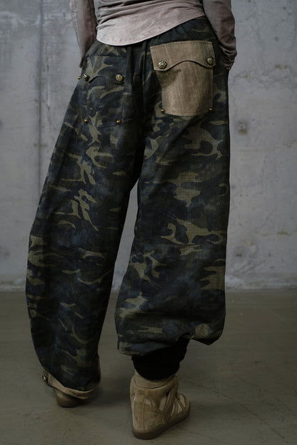 Heavy Industry Embroidery Camouflage Trousers