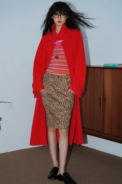 Vintage Suede Pencil Skirt
