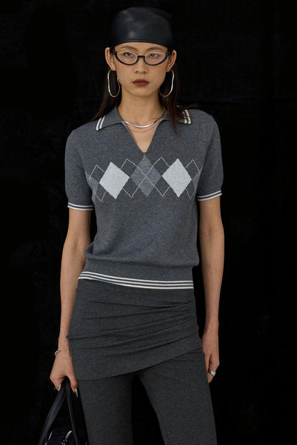 Vintage Diamond V-Neck Tee