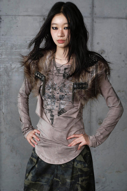 Vintage Plush Punk Knight Vest