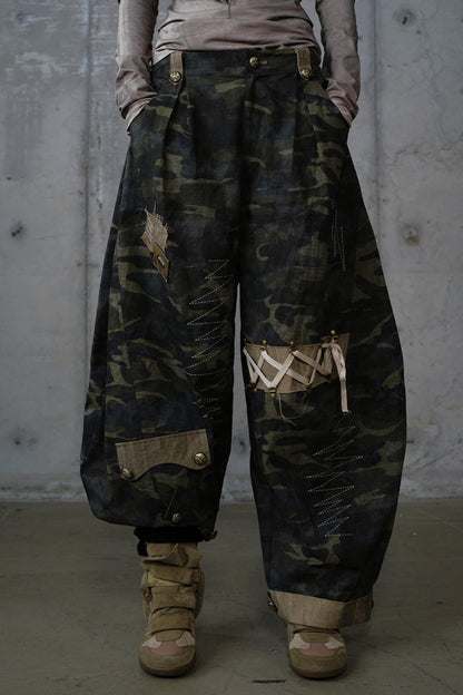 Heavy Industry Embroidery Camouflage Trousers