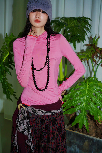 Autumn Solid Turtleneck Top