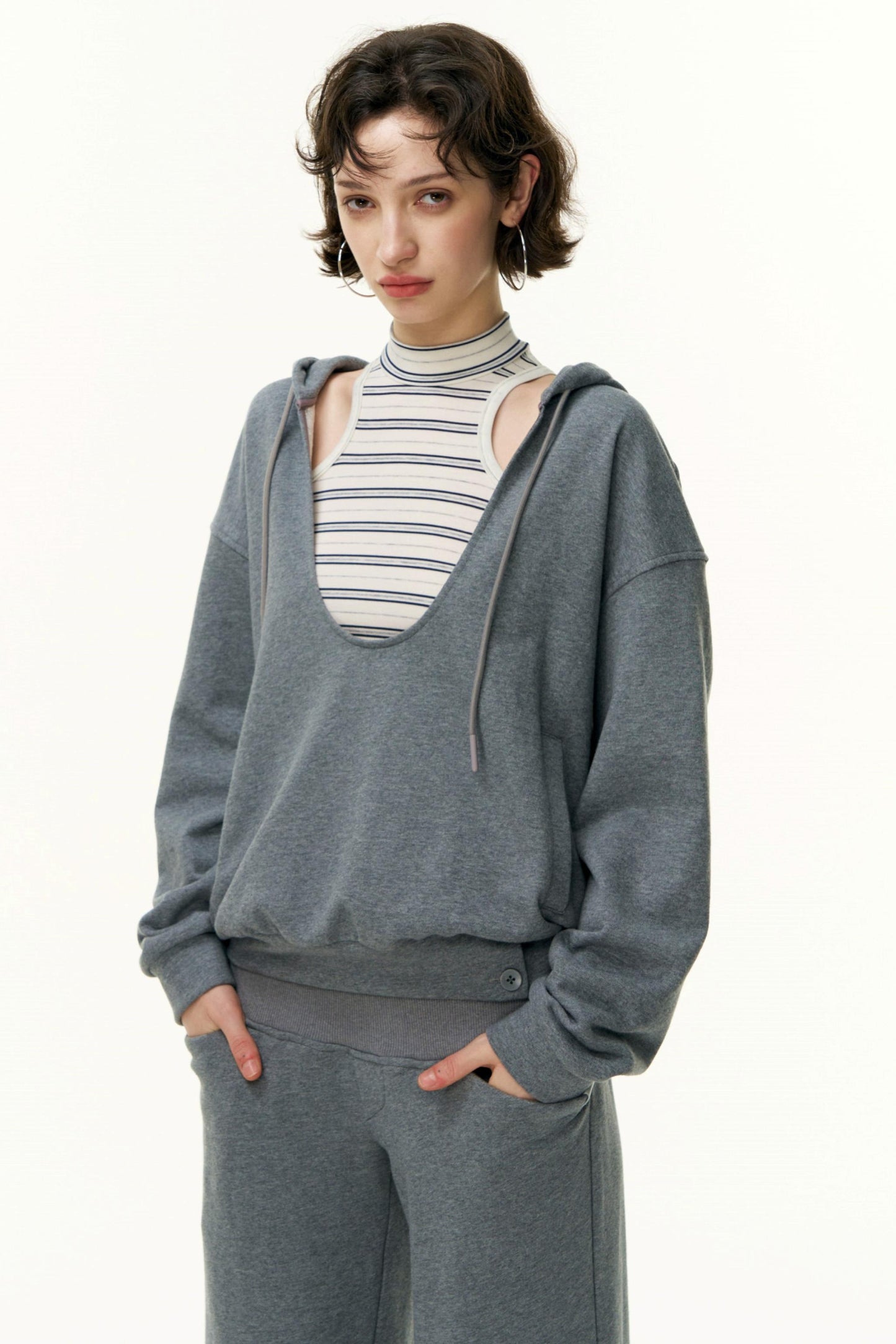Layered Cotton Sweatshirt Set-Up