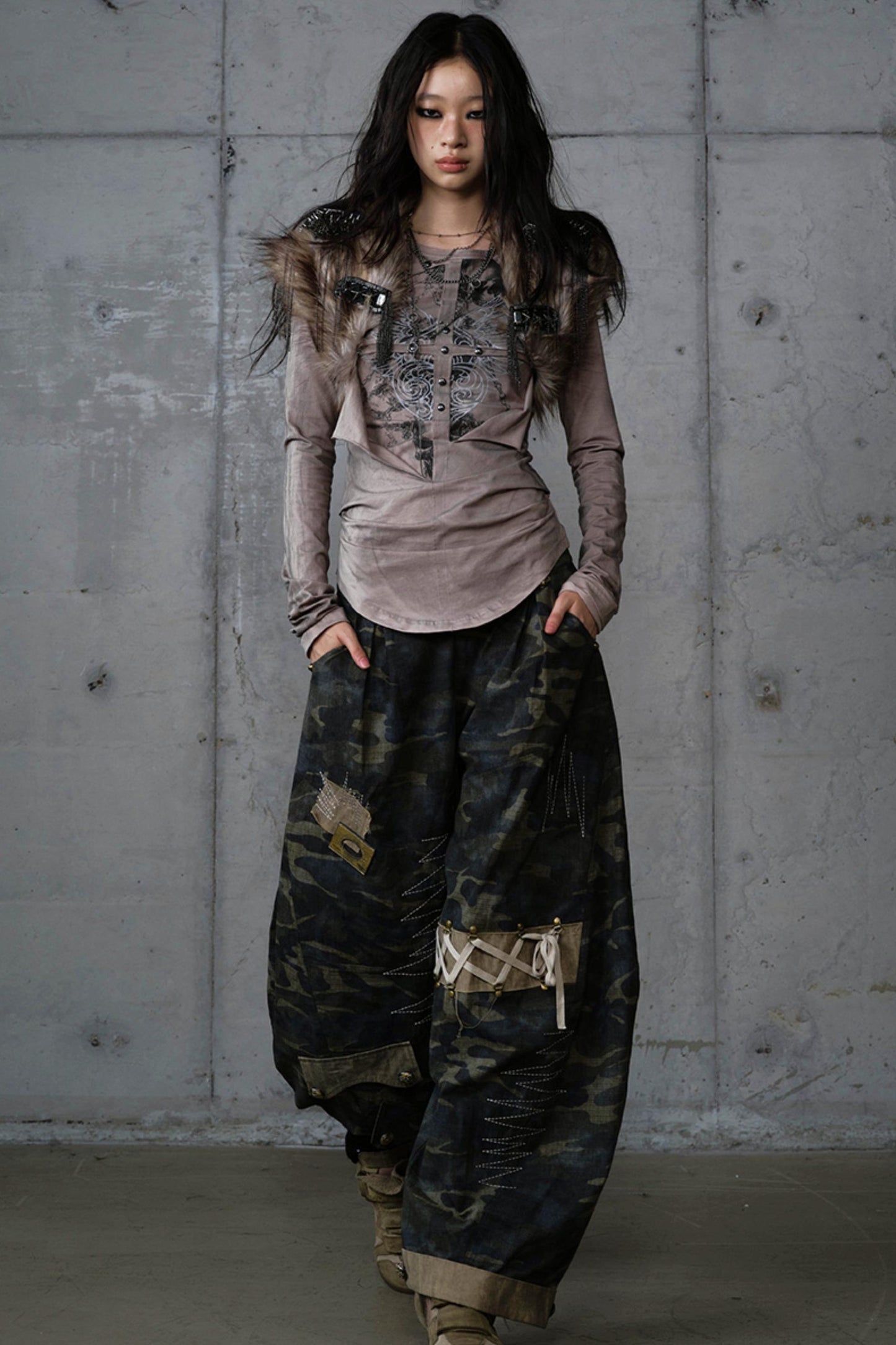 Vintage Distressed Long Sleeve Knitted Base Layer