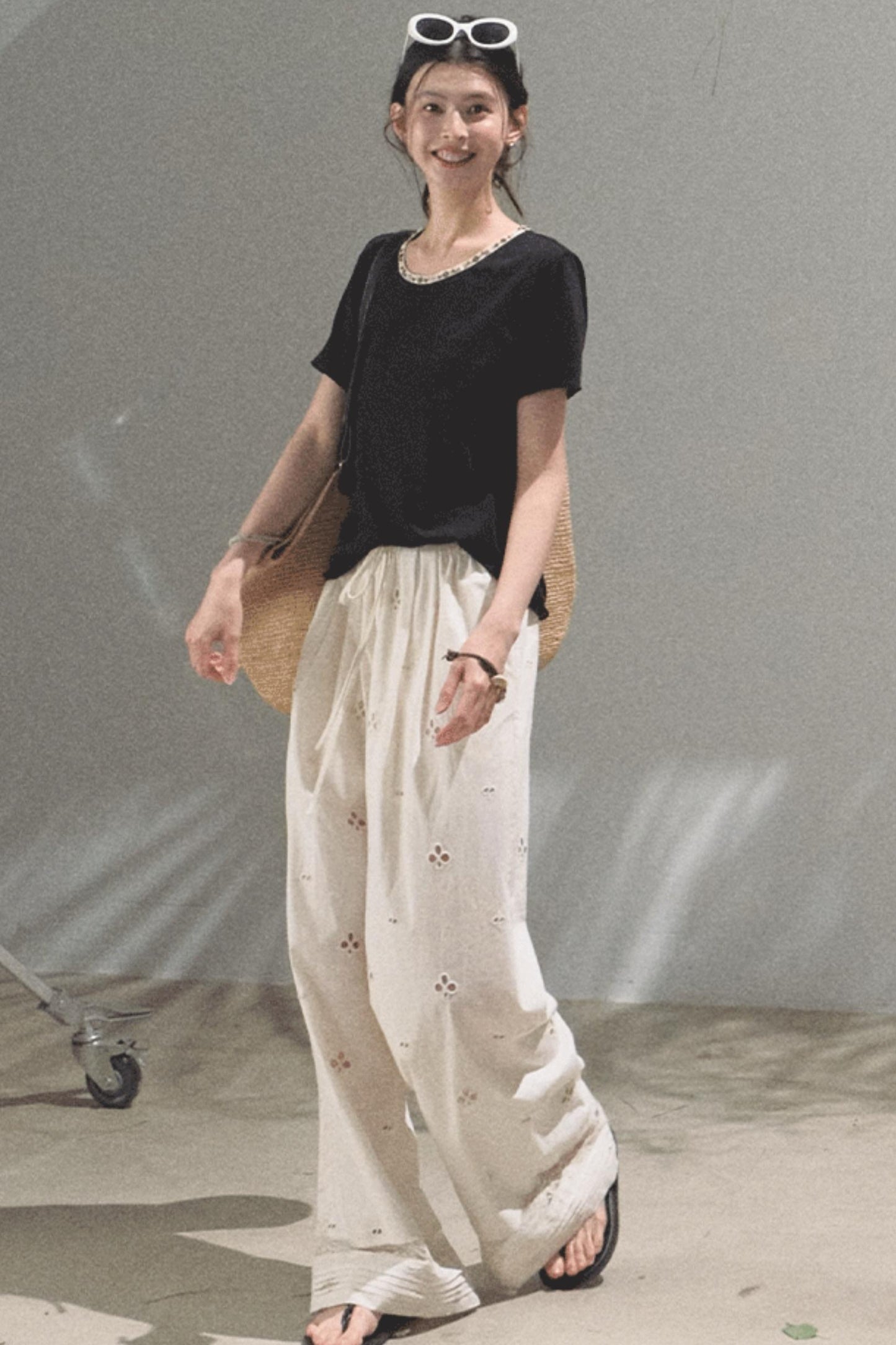 Self-Love Embroidered Summer Pants