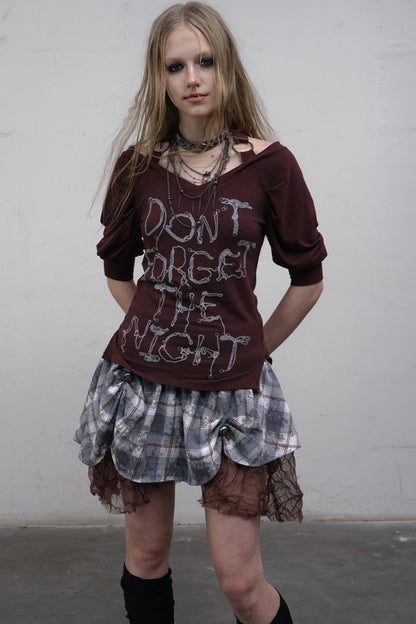 Straight silhouette Plaid Skirt