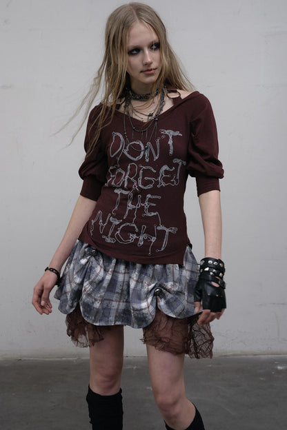 Straight silhouette Plaid Skirt