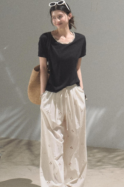 Self-Love Embroidered Summer Pants