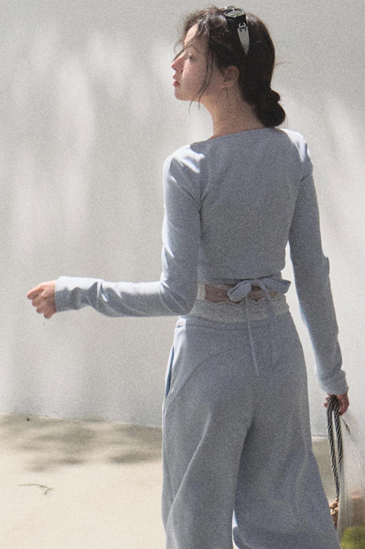 Cotton V-Neck Wide Leg Set-Up