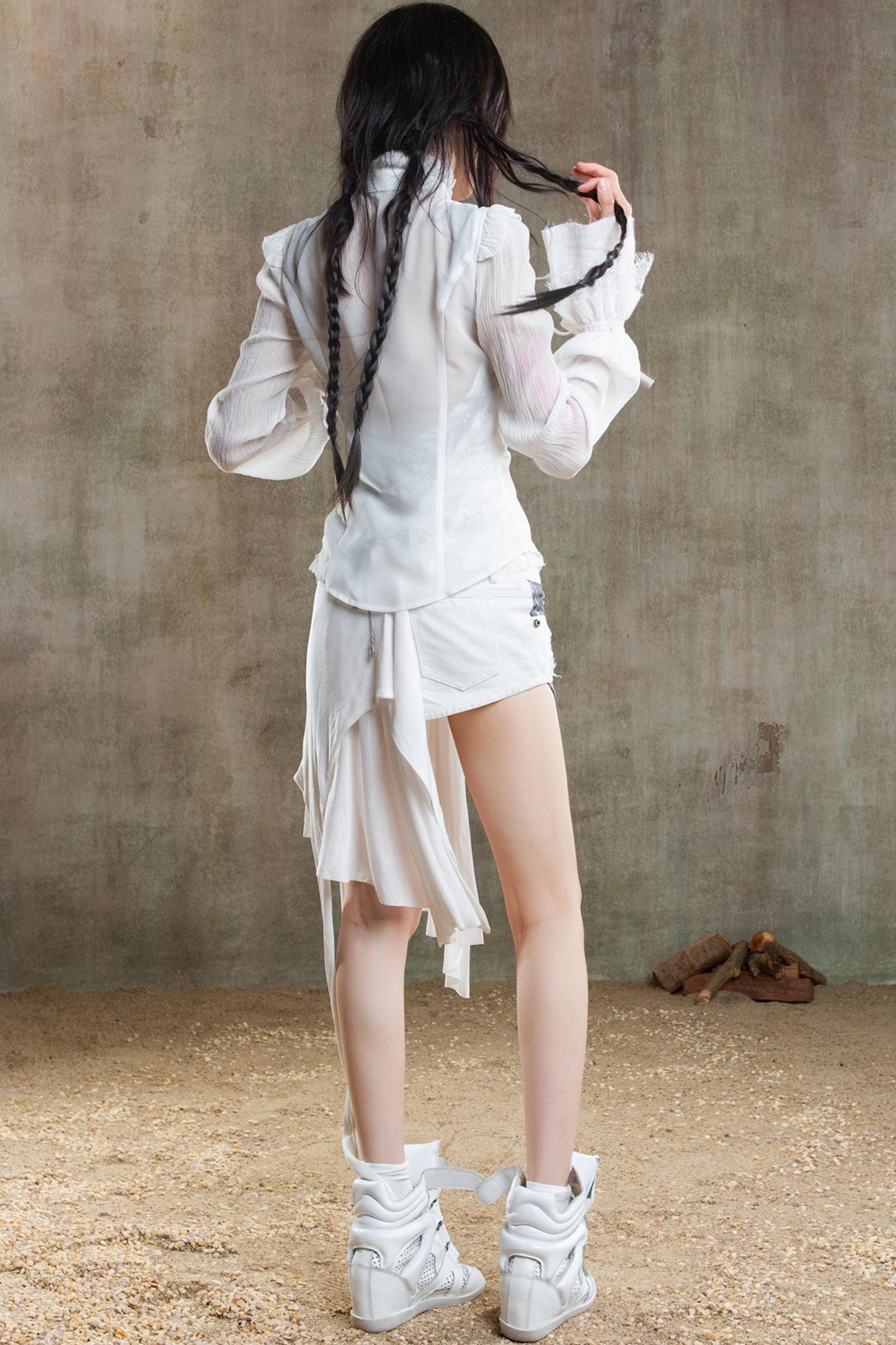 Chiffon Court Tunic Shirt