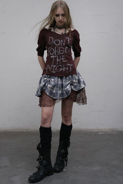 Straight silhouette Plaid Skirt