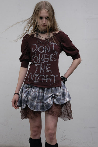 Straight silhouette Plaid Skirt