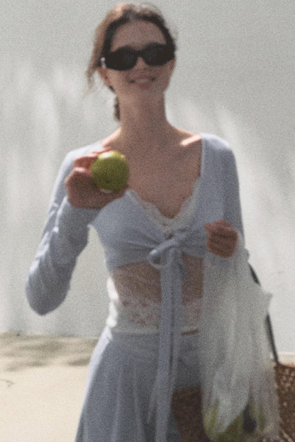 Cotton V-Neck Wide Leg Set-Up