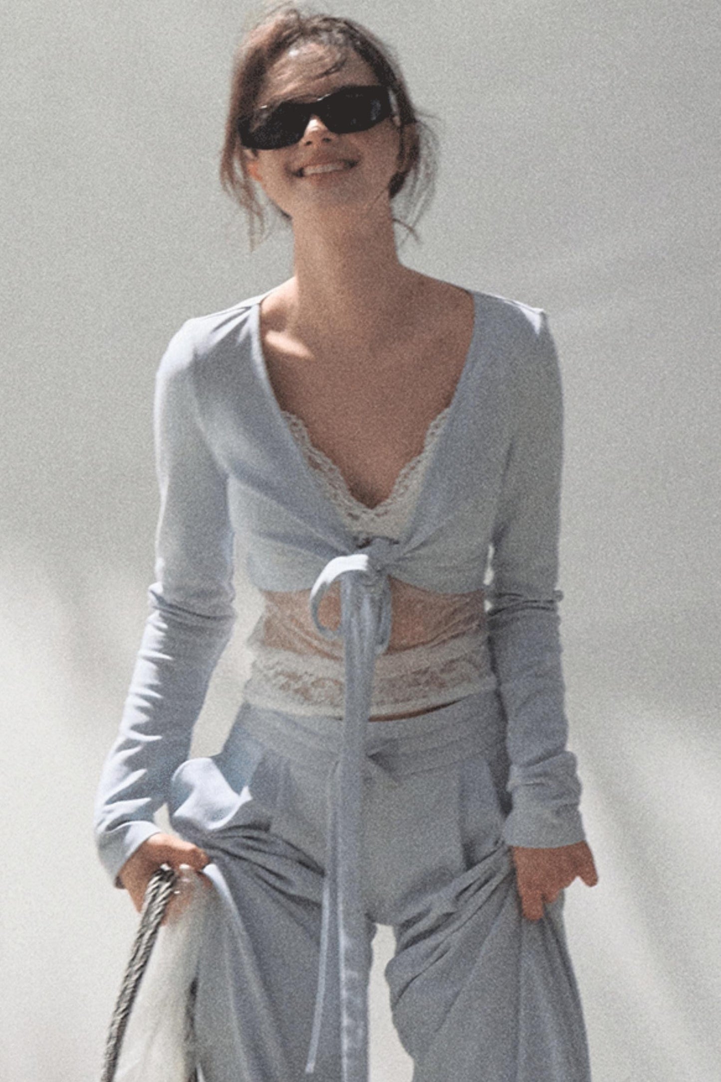 Cotton V-Neck Wide Leg Set-Up