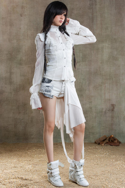 Chiffon Court Tunic Shirt