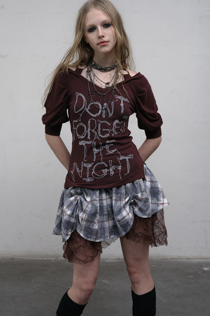 Straight silhouette Plaid Skirt