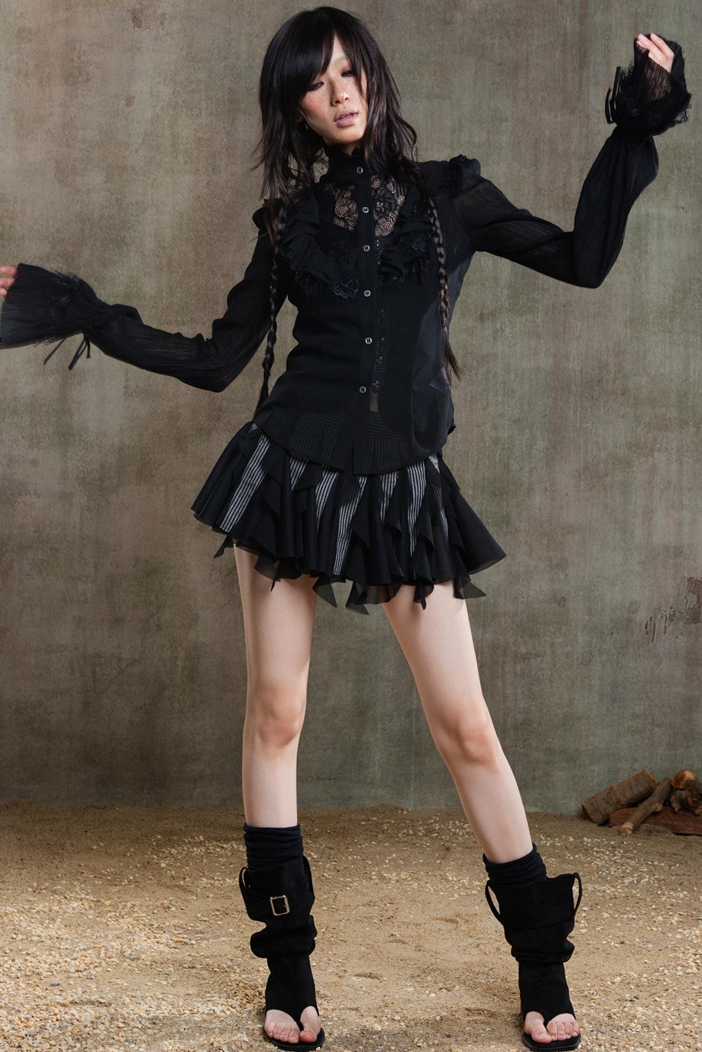 Chiffon Court Tunic Shirt