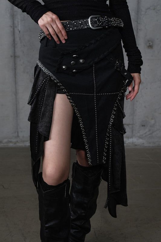 Irregular Leaky Leg Skirt